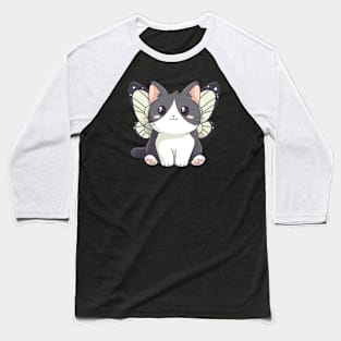 Kawaii Cat-terfly Baseball T-Shirt